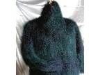 Handknitted,  Luxury Mohair,  Crossover Neck Sweater midnight