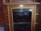 Electric Fire Fixed in Wood Surround Glass Fronted, Brass...
